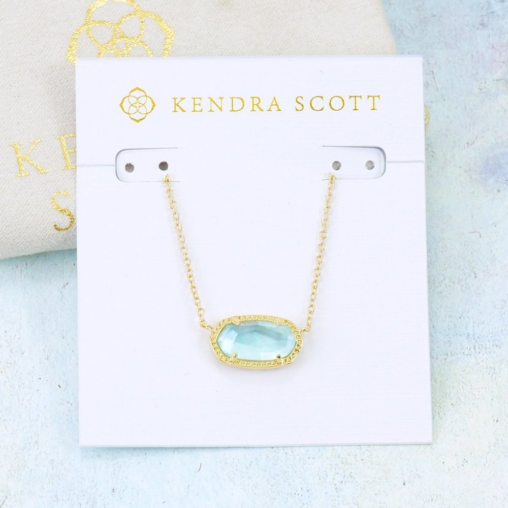 Kendra Scott Elisa Light Blue Illusion Necklace Gold Plated March